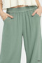 Umgee Linen Wide Leg Cropped Pants with Lace Trim