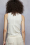 POL Round Neck Cropped Tank with Lace Trim