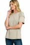 Zenana Acid Washed Round Neck T-shirts