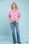 Umgee Stripe Embroidered Button-Front Boho Blouse
