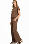 Zenana Cotton Slub Short Sleeve Tee and Pants Set