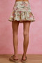 SO ME Floral Print Fit and Flare Mini Skirt