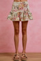 SO ME Floral Print Fit and Flare Mini Skirt