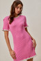 SO ME Contrast Ruffled Sweater Knit Mini Dress