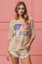 BiBi Sequin American Flag Sunglasses Knit Cover Up