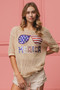 BiBi Sequin American Flag Sunglasses Knit Cover Up