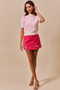 SO ME Rhinestone Ribbon Velvet Skirt