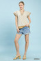 Umgee Contrast Scallop Trim Top
