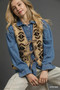 Umgee Mix Patterned Sherpa Tie-Front Vest