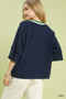 Umgee Ribbed Knit Top with Contrast Trim