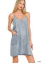 Zenana Enzyme Stone Washed Lyocell Mini Dress