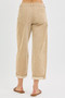 RISEN High Rise Crop Barrel Cordurory Pants
