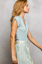 POL V-Neck Short Sleeve Washed T-Shirt with Outseam