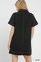 Umgee Eyelet Short Sleeve Shift Dress with Pocket