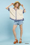 Umgee Linen Button Front Top with Contrast Piping