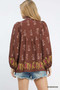 Umgee Floral Boho Peasant Blouse