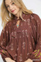 Umgee Floral Boho Peasant Blouse