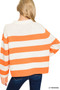 Zenana Ribbed Striped Mock Neck Sweater