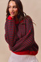 SO ME Textured Two Tone Sweater
