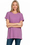 Zenana Raised Rib Front Pocket Boxy Top