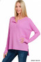 Zenana Waffle Thumb Hole Cuffs Henley Tee