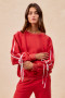 BiBi Side Lined Bow Details Fleece Sweatshirt