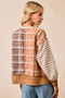 BiBi Plaid And Stripe Mix And Match Top With Open Seam