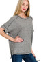 Zenana Full Size Soft Melange Hacci Short Sleeve Hi-low Tee Plus Size