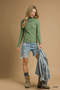 Umgee Textured Crinkle Knit Long Sleeve Top