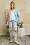 ADORA Colorblock Casual Knit Tunic Top