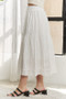 ADORA Elastic Waistband Tiered Midi Skirt