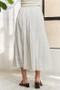 ADORA Elastic Waistband Tiered Midi Skirt