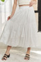 ADORA Elastic Waistband Tiered Midi Skirt