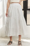 ADORA Elastic Waistband Tiered Midi Skirt