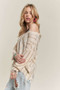 ADORA Frayed Zebra Knit Top