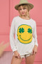 BiBi Smile Face Graphic Round Neck Long Sleeve Top