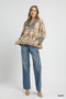 Umgee Floral Boho Blouse with Scalloped Hem