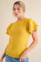 And The Why Double Layered Ruffle Sleeves Sweater Top