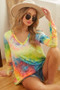 BiBi Tie Dye Long Sleeve V-Neck T-Shirt