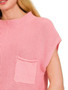 Zenana Mock Neck Short Sleeve Sweater
