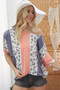 BiBi Leopard Stripe Printed French Terry Oversized Top