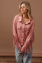 BiBi Suede Fringe Long Sleeve Jacket