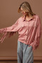 BiBi Suede Fringe Long Sleeve Jacket