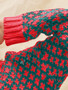 SO ME Color Block Textured Christmas Sweater V Neck Top