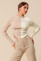 SO ME Color Block Fitted Crop Sweater Top