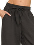 Zenana Woven Crepe Elastic Band Pants