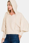 Zenana Brushed Hacci Drop Shoulder Cropped Hoodie