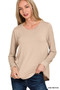 Zenana Flowy Round Hem Rayon Long Sleeve Top