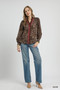 Umgee Ruffle Trim Leopard Print Shirt