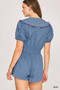 Umgee Collared Short Sleeve Button Down Romper